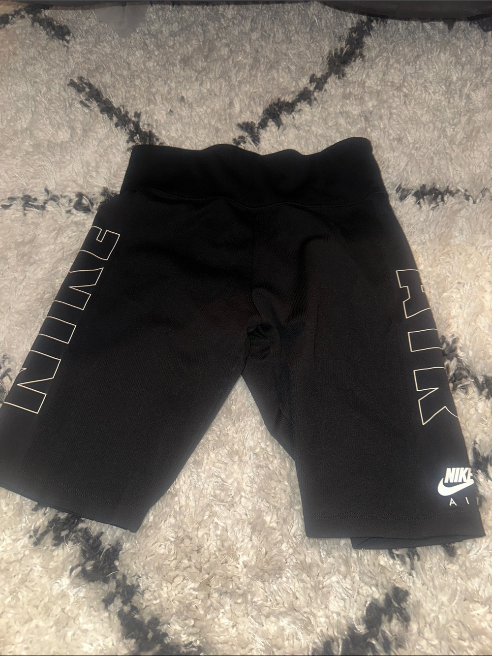 Nike Black Kids Bike Shorts with White Logo